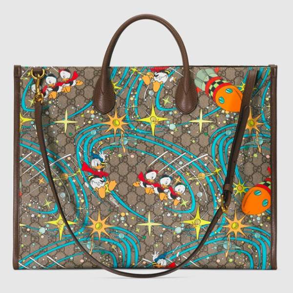 限定コラボ!グッチxDISNEY★ドナルドダック★ラージトート650037 2O4AT 8679